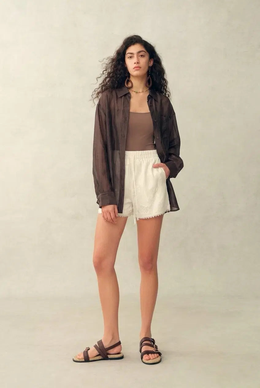 Anja Loose Fit Shirt in Lustrous Organza Silk