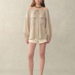 Alano Adjustable Off-Shoulder Shirt in Linen Blend