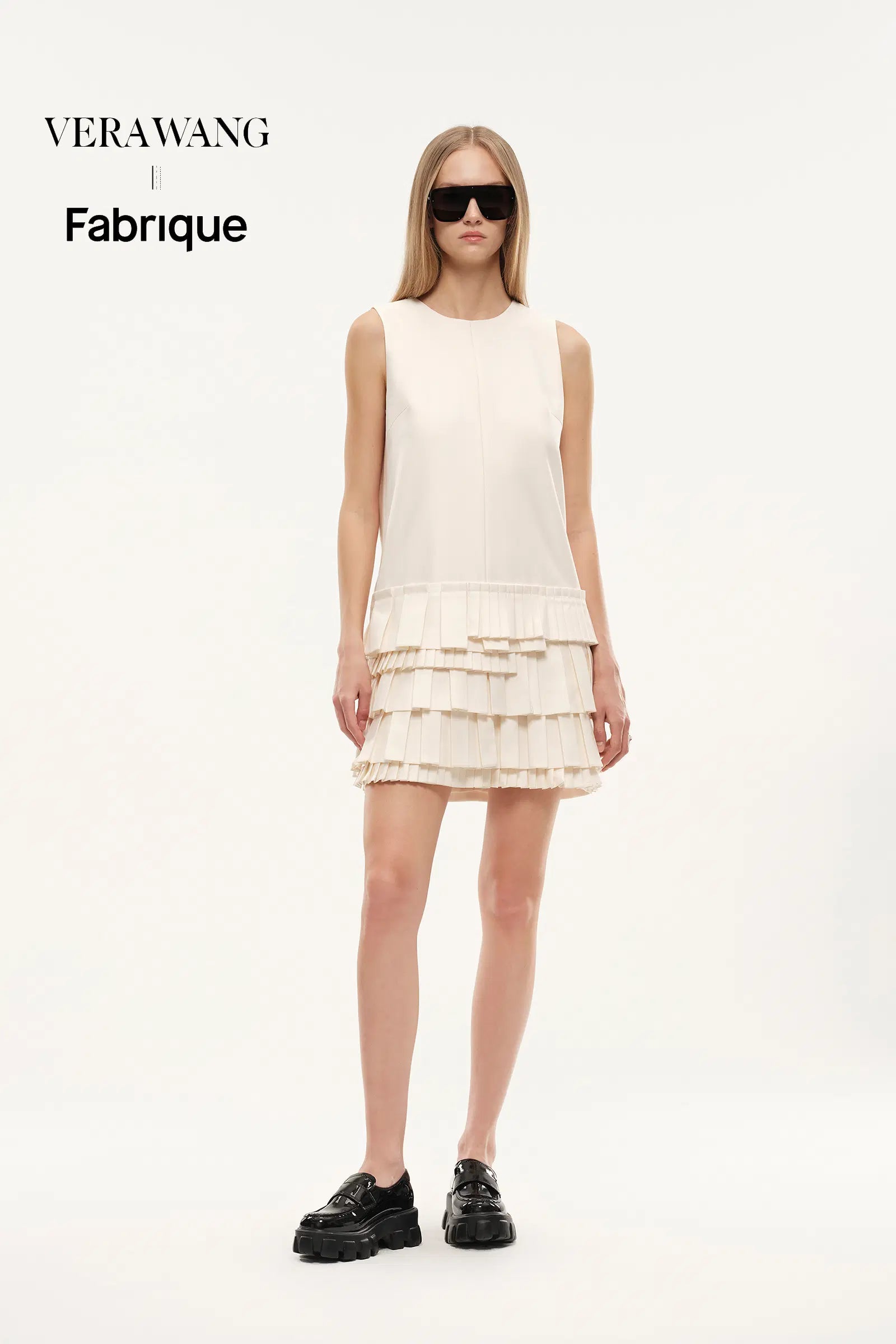 Alice Layered Asymmetric Accordion Dress in Lightweight Blend