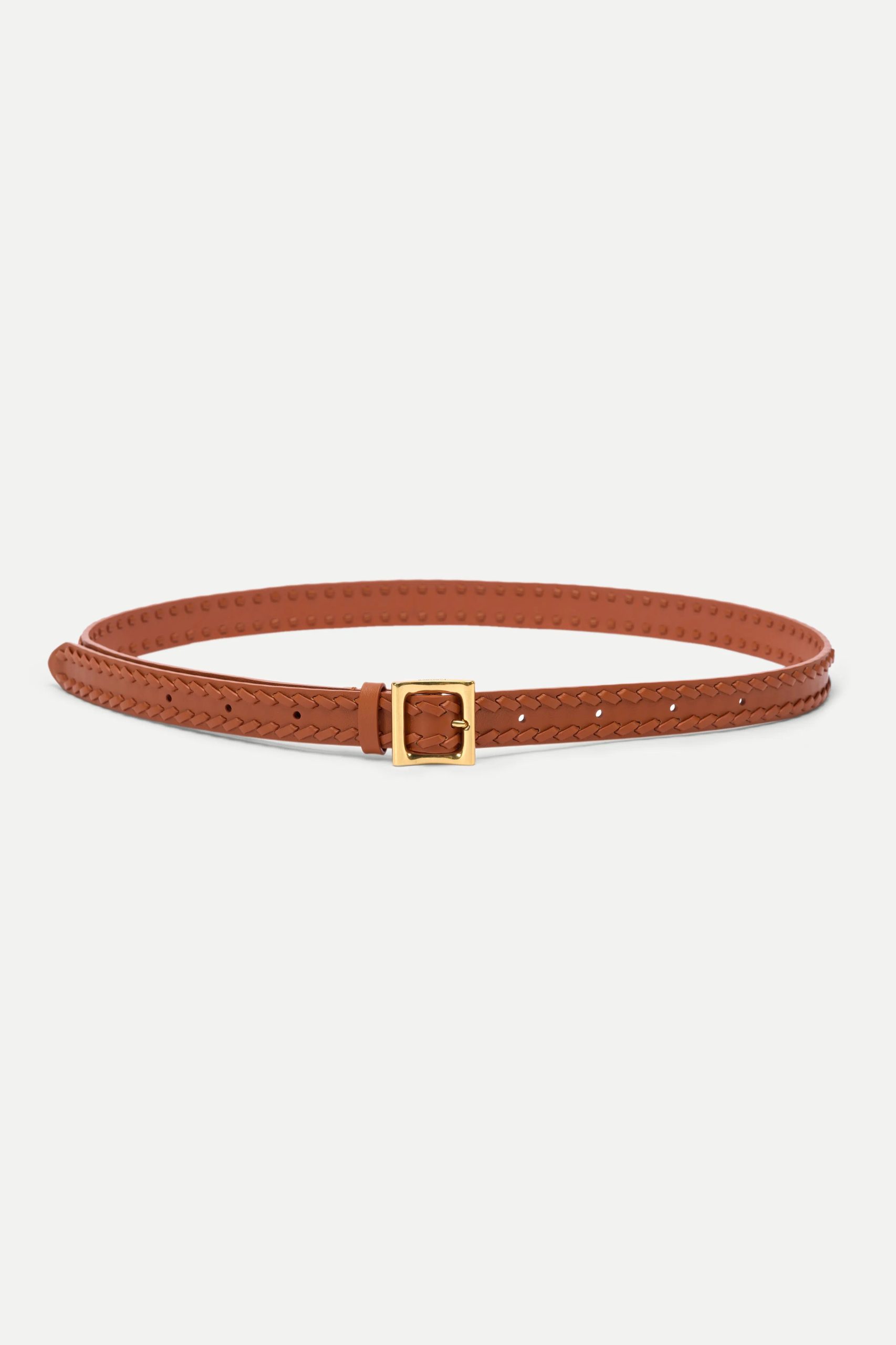 Arc Braided Leather Belt in Vegetable-Tanned Leather