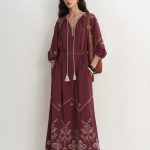 Antonia European Inspired Openwork Embroidery Maxi Dress in Linen Viscose Blend