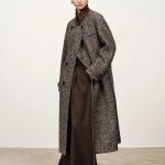 Audrey Plaid Wool Coat in Herringbone Merino Wool