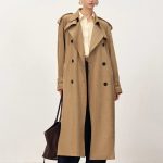 Astrid Detachable Epaulette Trench Coat in Faux Suede