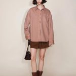 Adeline High Low Hem Cut Oversized Shirt in Lyocell Denim