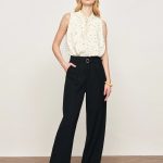 Anaïs Polka Dot Pleated Sleeveless Blouse in Silk Georgette