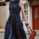 Anais Denim Sleeveless Dress in Cotton Denim