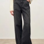 Astrid Slanted Side Seam Barrel Jeans in Cotton Denim
